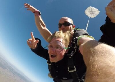 Amanda Michie skydiving