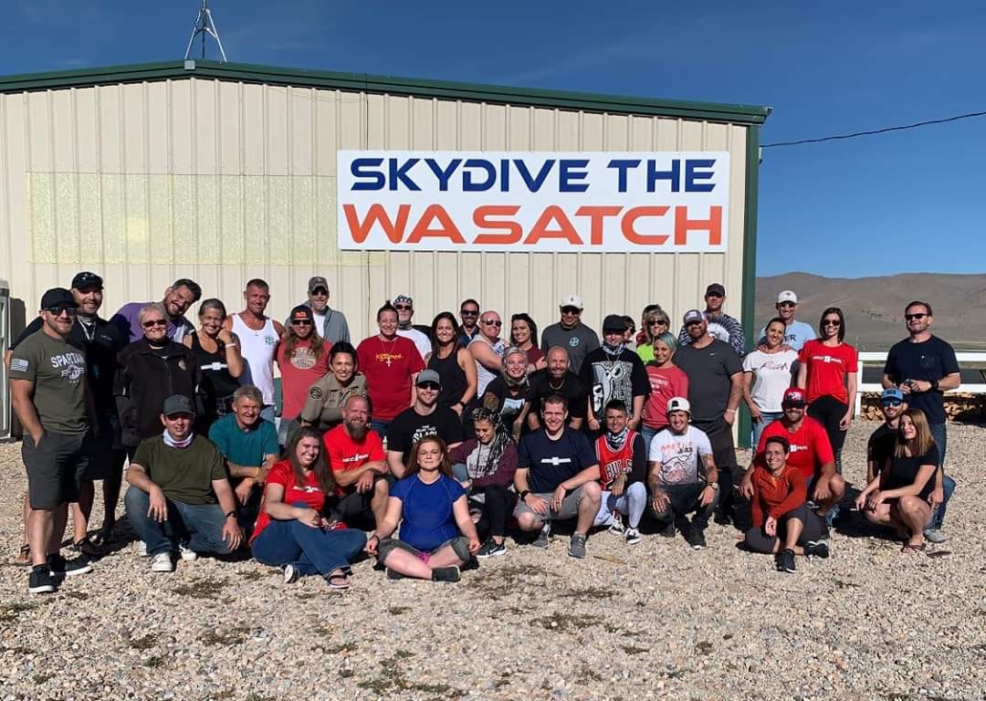 Addict II Athlete Skydive the Wasatch group photo