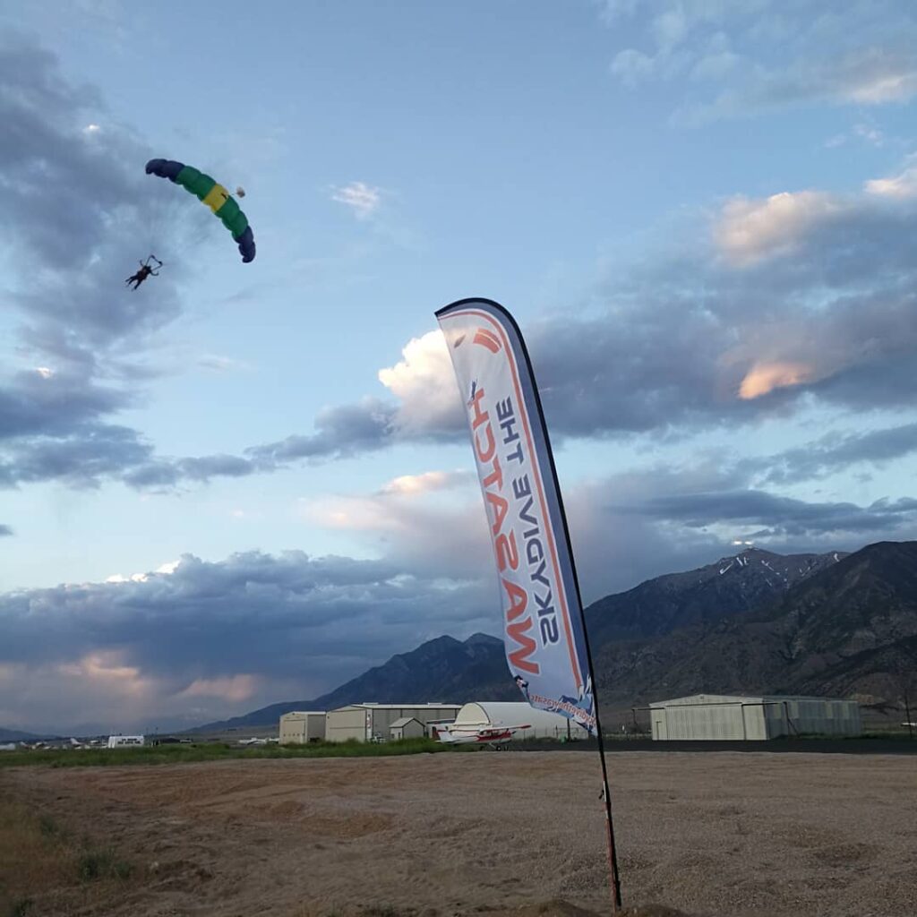 View of Mount Nebo Skydive the Wasatch plane