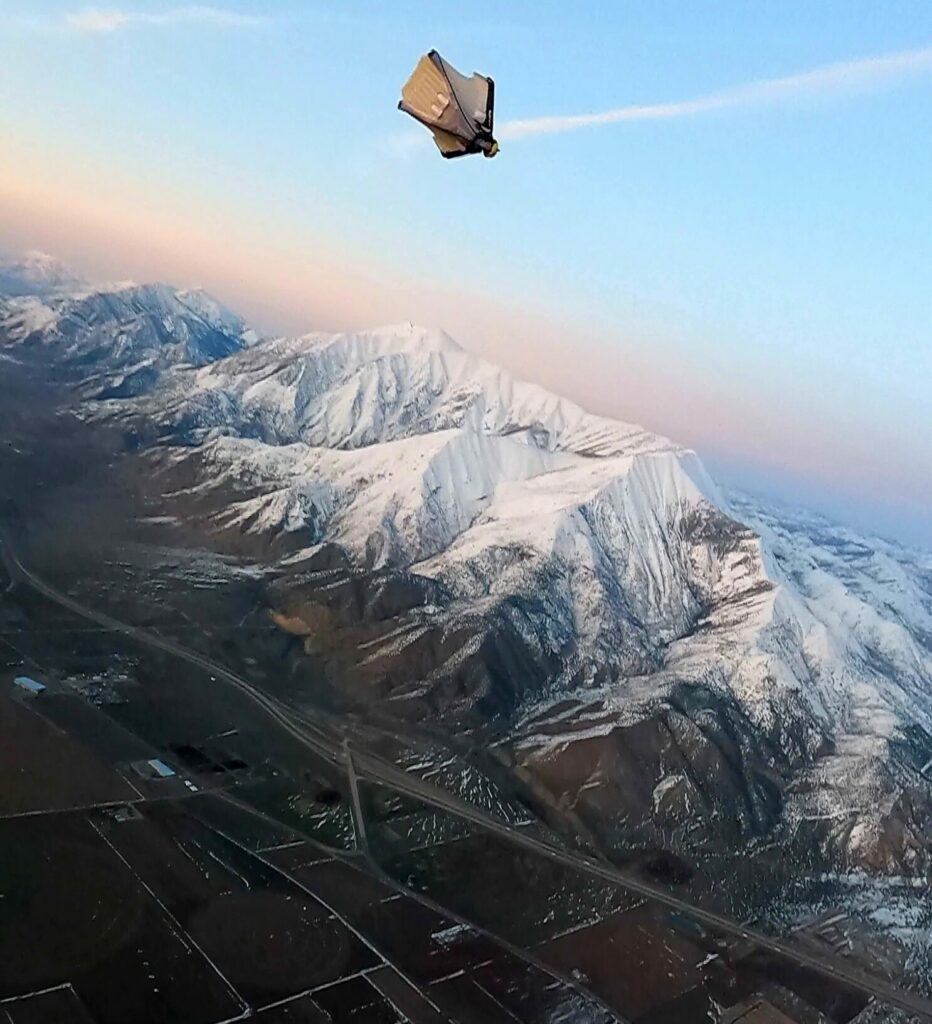 Wingsuit skydiver